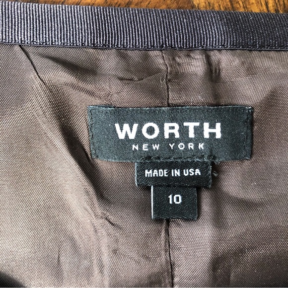 Worth Collection Zip Front Striped Top Size 10 - Picture 11 of 16